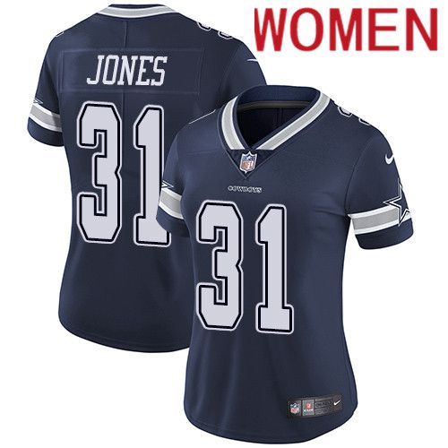 Women Dallas Cowboys #31 Byron Jones Nike Navy Vapor Limited NFL Jersey